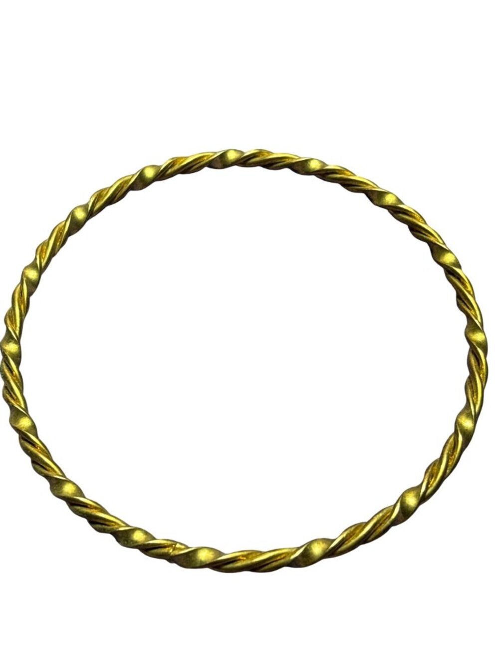 Vintage Goldtone Twisted Metal Bangle Bracelet 8.5 inches